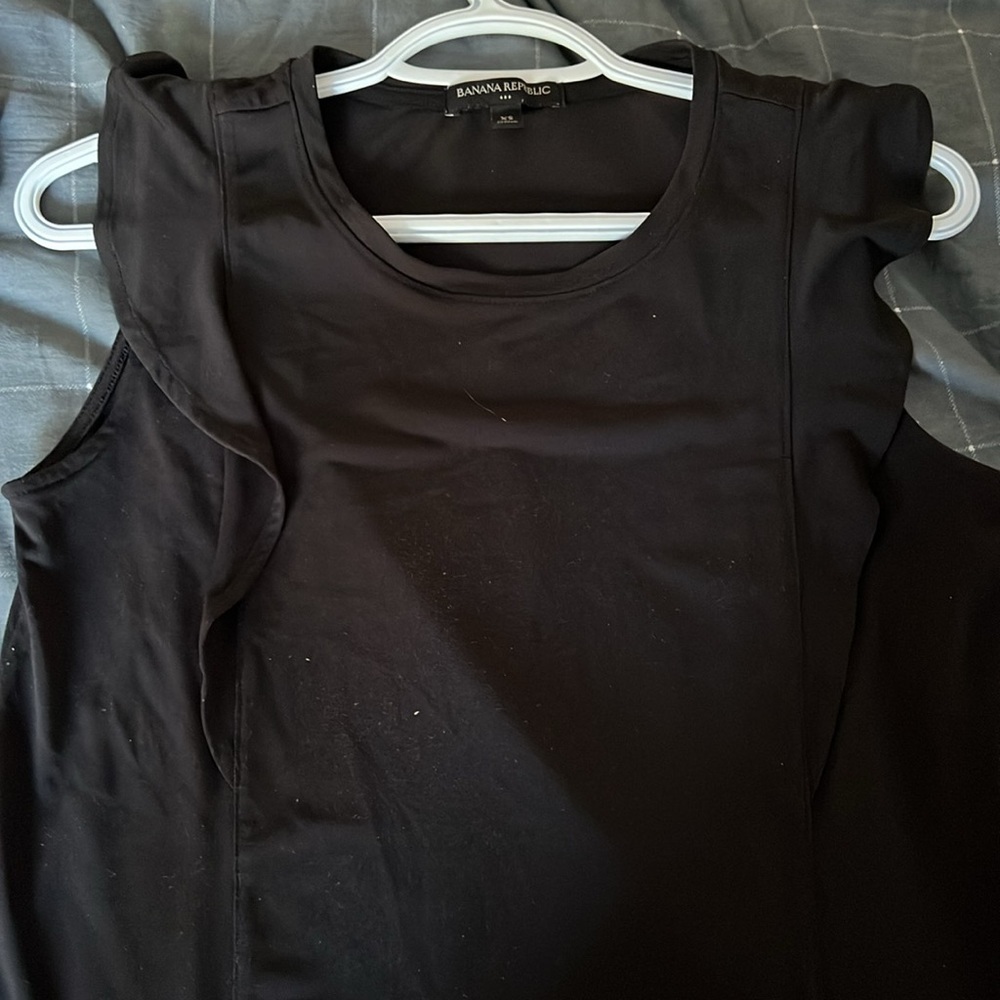 Banana Republic Black Ruffle Sleeve Blouse Women’s XS - Picture 4 of 4
